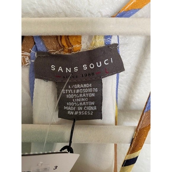 NWT Yellow Striped sleeveless Color block San Souci maxi dress size L - Picture 3 of 4